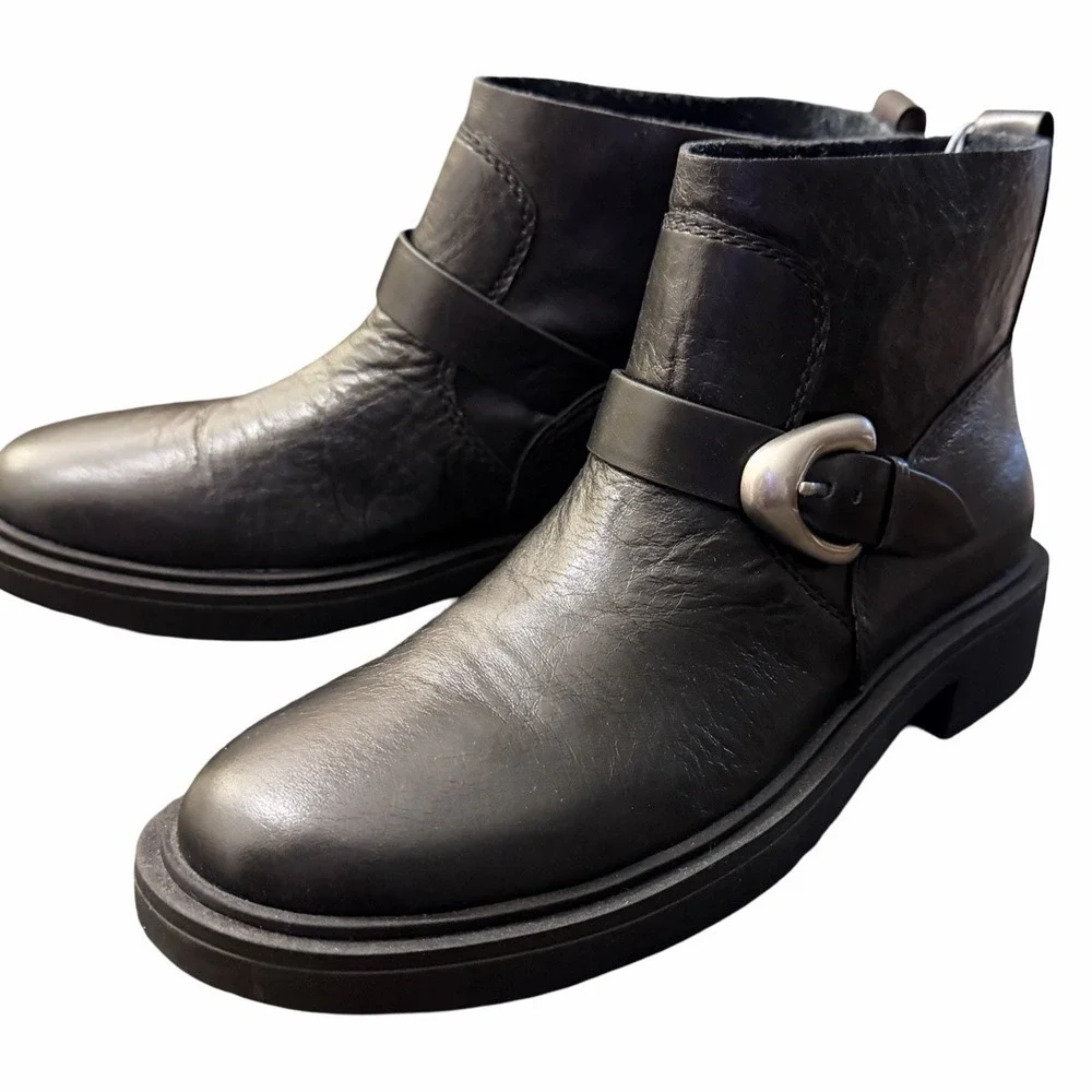 NEW Aerosoles Women's Leather Gill Ankle Boot Black Size 9M